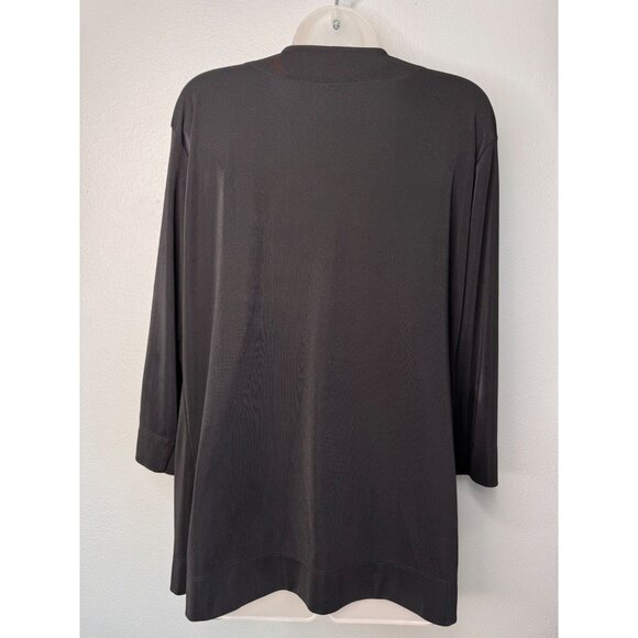 Chicos Additions Black Long Sleeve Cardigan Travelers Size 3 - Picture 2 of 6